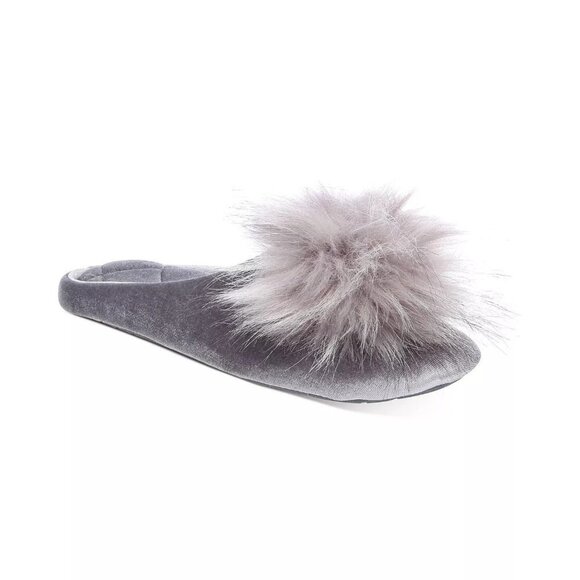 INC International Concept Womens Size 5/6 Pom Pom Velvet Clog Slippers $35 121 - Picture 1 of 7